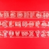 Wykrawaczki alfabet z wypychaczem-Duże Litery-Proste. Wysokość liter:2cm